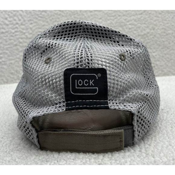 GLOCK Girl Hat Womens Taupe Gray Mesh Back Baseball Trucker Gun Pistol Hook Loop - Picture 4 of 9